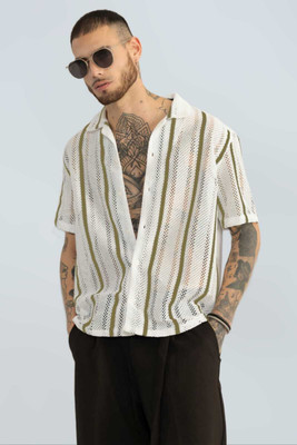 VASTRAM TREND Men Self Design Casual Light Green Shirt