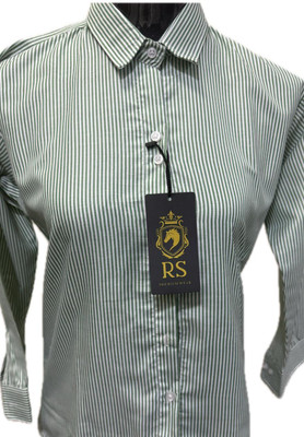 RS FASHION Women Striped Formal Green Shirt