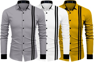 ROYAL SCOUT Men Striped Casual Multicolor Shirt(Pack of 3)