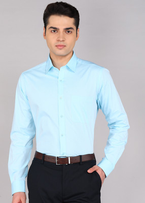 Raymond Men Printed Formal Light Blue Shirt