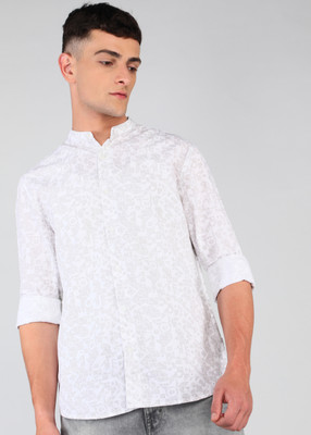 FLYING MACHINE Men Printed Casual White Shirt