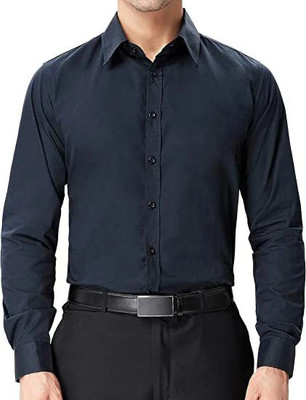 ALVIN ENTERPRISE Men Solid Casual Dark Blue Shirt