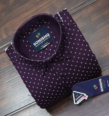 SONISHQ Men Printed Casual Purple Shirt