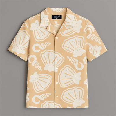 BIKIT Men Printed Casual Orange Shirt
