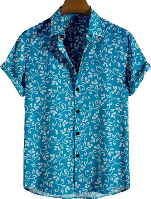 ISUEL FAB Men Printed Casual Blue Shirt