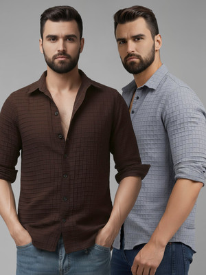 METRONAUT Men Solid Casual Multicolor Shirt(Pack of 2)