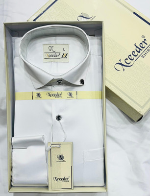 xceeder Men Self Design Party White Shirt