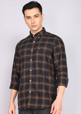 Arrow Sport Men Checkered Casual Brown Shirt