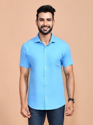 Urbany Men Solid Formal Light Blue Shirt