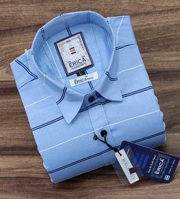 Erica Men Striped Casual Blue Shirt