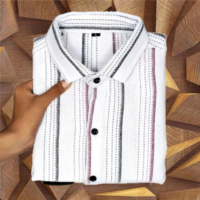 VUDLY Men Checkered, Striped, Self Design, Solid, Dyed/Ombre Casual Multicolor Shirt
