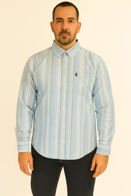 Pulsemen Men Solid Formal Blue Shirt