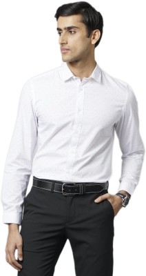 Celio Men Self Design Formal White Shirt