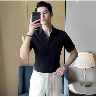 fitoda fashion Men Solid Casual Black Shirt