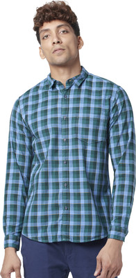Byford by Pantaloons Men Checkered Casual Green Shirt