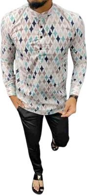 ISUEL FABS Men Solid Casual Cream Shirt