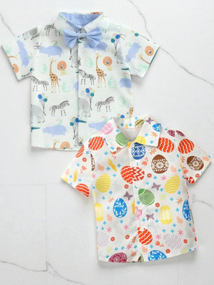 RAVYA TRENDZ Boys Printed Casual Multicolor Shirt