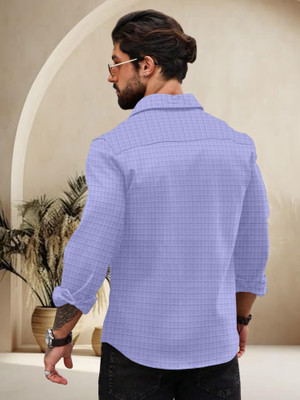 JD EVENTS MANAGEMENT Men Solid Casual Purple Shirt