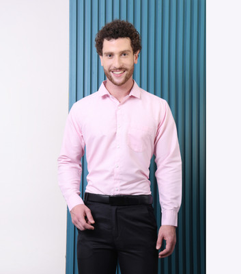 CONTRARY Men Solid Formal Pink Shirt