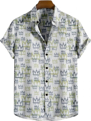 Vilantra Fashion Men Printed Casual Gold Shirt