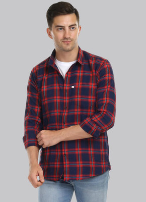 VK CREATTION Men Striped Casual Red Shirt