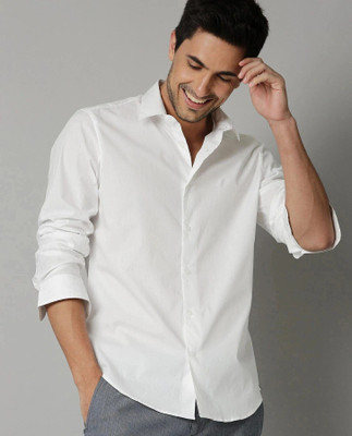 Pactimo Men Solid Casual White Shirt