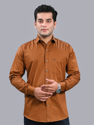 ZEE GOLD Men Solid Casual Yellow Shirt