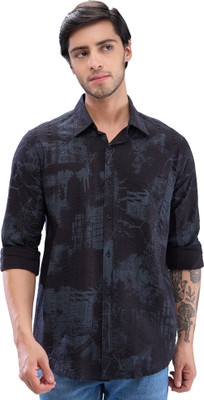 Spykar Men Printed Casual Black Shirt