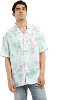 LEVI'S Men Dyed/Ombre Casual Light Green, Pink, White Shirt