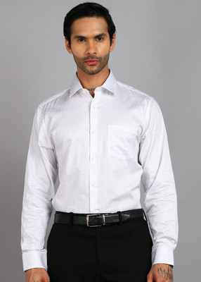 VAN HEUSEN Men Printed Formal White Shirt