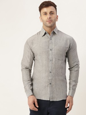 KLOSET BY RIAG Men Solid Casual Grey Shirt