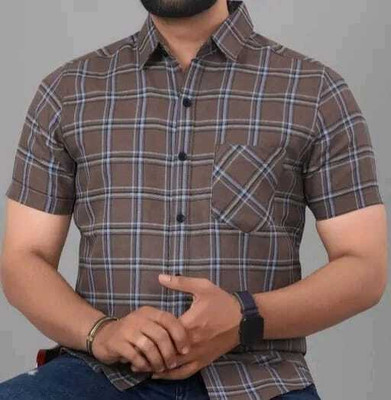 TINKUDI Men Geometric Print Casual Green Shirt