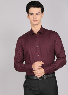 ARROW Men Checkered Formal Red Shirt