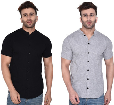 GEUM Men Solid Formal Multicolor Shirt(Pack of 2)