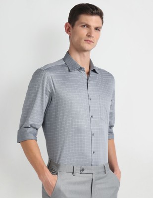 ARROW Men Checkered Casual Grey, White Shirt