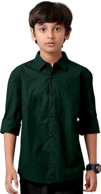 REAL WAY Boys Solid Casual Green Shirt
