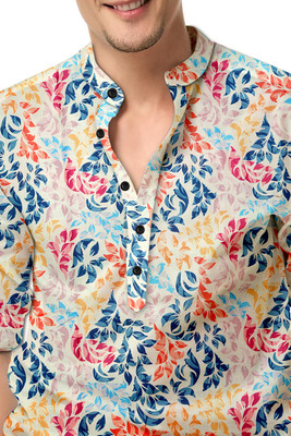 ERVIN ENTERPRISE Men Printed Casual Light Blue Shirt