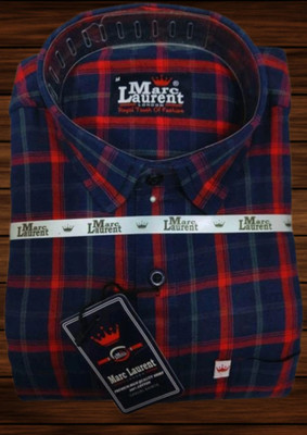 TIKI TEES TRENDING Men Checkered Casual Dark Blue, Red Shirt