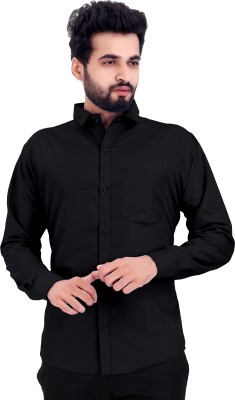 MEERVA FASHION Men Solid Casual Black Shirt