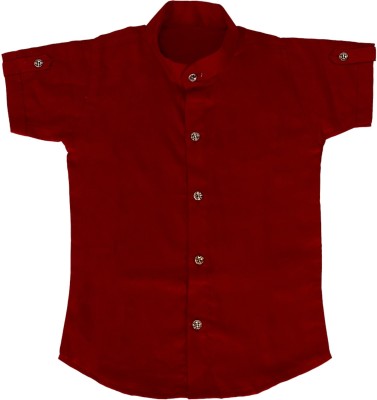 krina fshion Boys Solid Casual Maroon Shirt