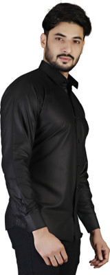 Live Trendz Men Solid Casual Black Shirt