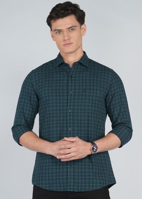 PETER ENGLAND Men Checkered Formal Blue Shirt