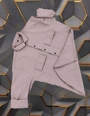 COOL BOY Men Solid Casual Pink Shirt