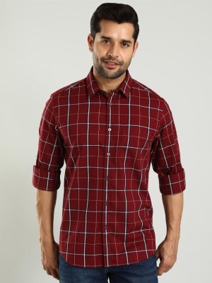 INDIAN TERRAIN Men Checkered Casual Red Shirt