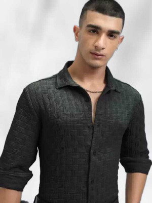 Mvraj Fashion Men Solid Casual Black Shirt