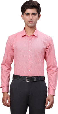 PARK AVENUE Men Self Design Formal Red Shirt