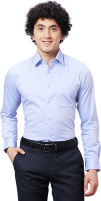 Raymond Men Self Design Formal Light Blue Shirt