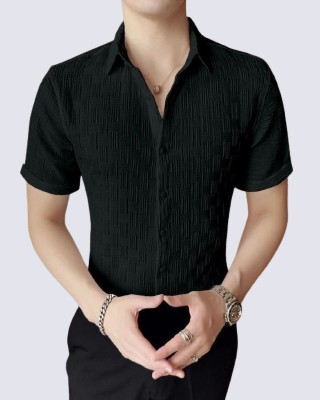 ugam traders Men Solid Casual Black Shirt