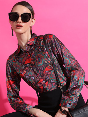 Tokyo Talkies Women Printed Casual Multicolor Shirt