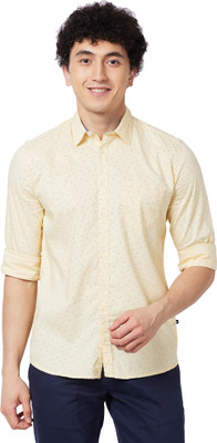 PARX Men Printed Casual Yellow Shirt